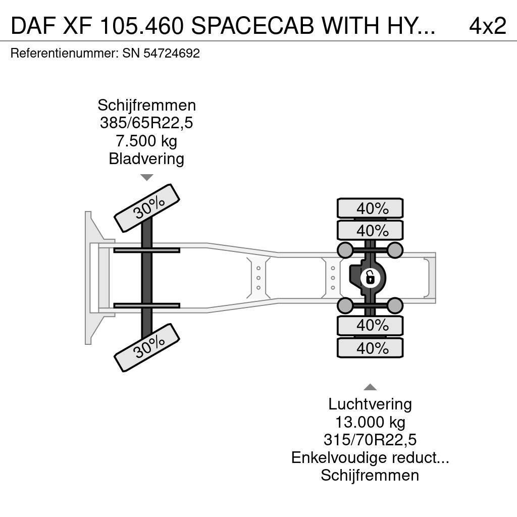 DAF XF 105.460 SPACECAB WITH HYDRAULIC KIT (ZF16 MANUA Naudoti vilkikai