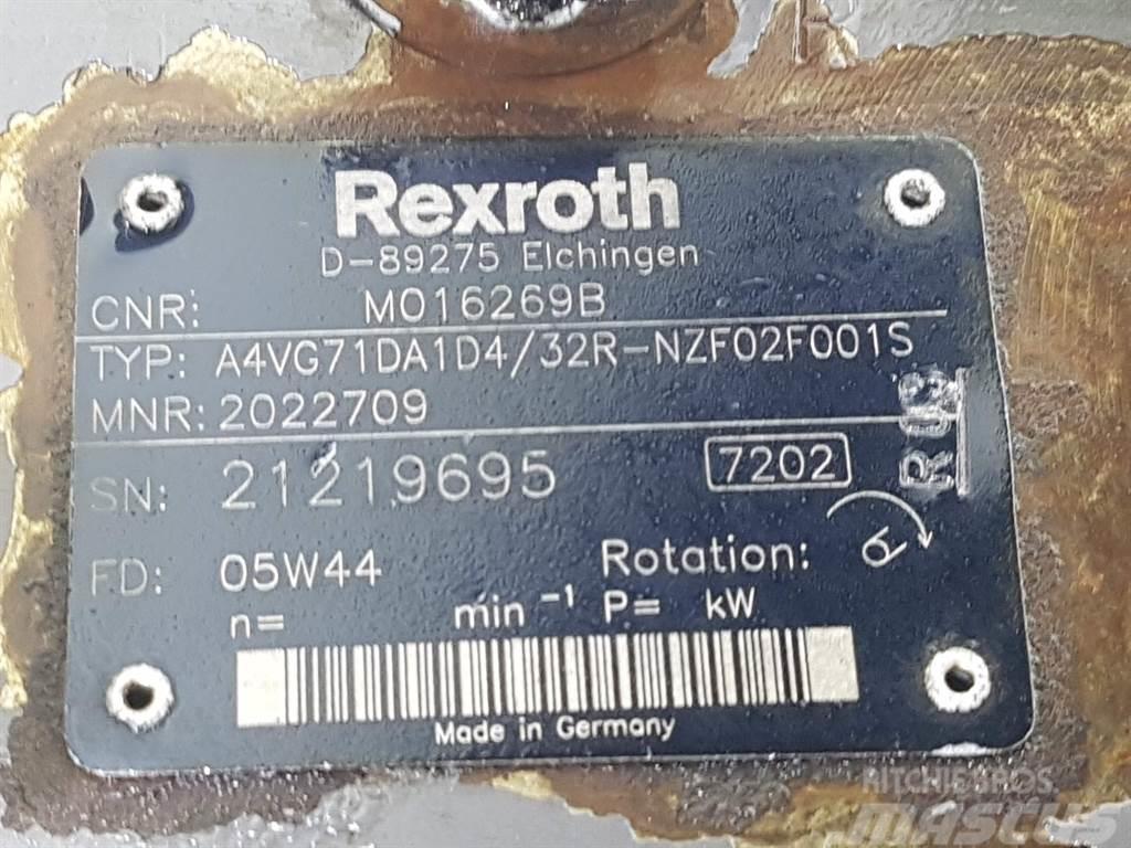 Rexroth A4VG71DA1D4/32R-R902022709-Drive pump/Fahrpumpe Hidraulikos įrenginiai