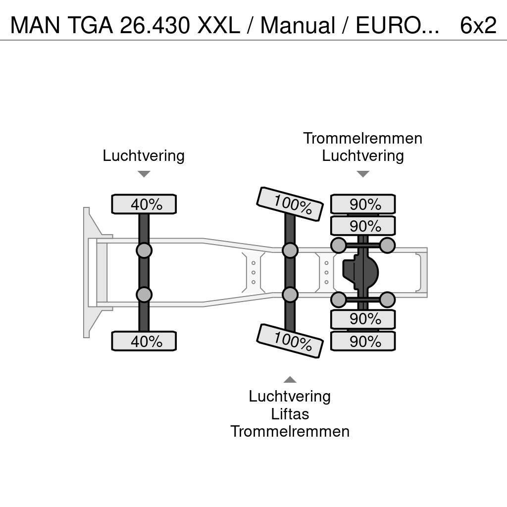MAN TGA 26.430 XXL / Manual / EURO 3 / Airco / Hydraul Naudoti vilkikai