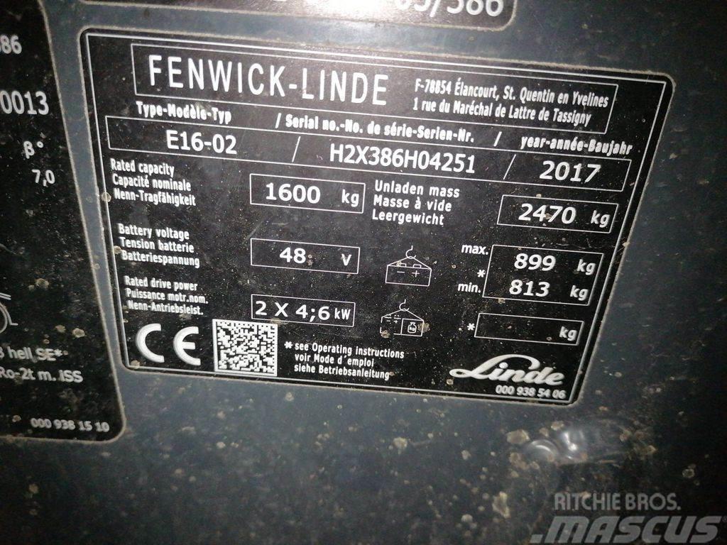 Linde E16-02 Electric forklift trucks