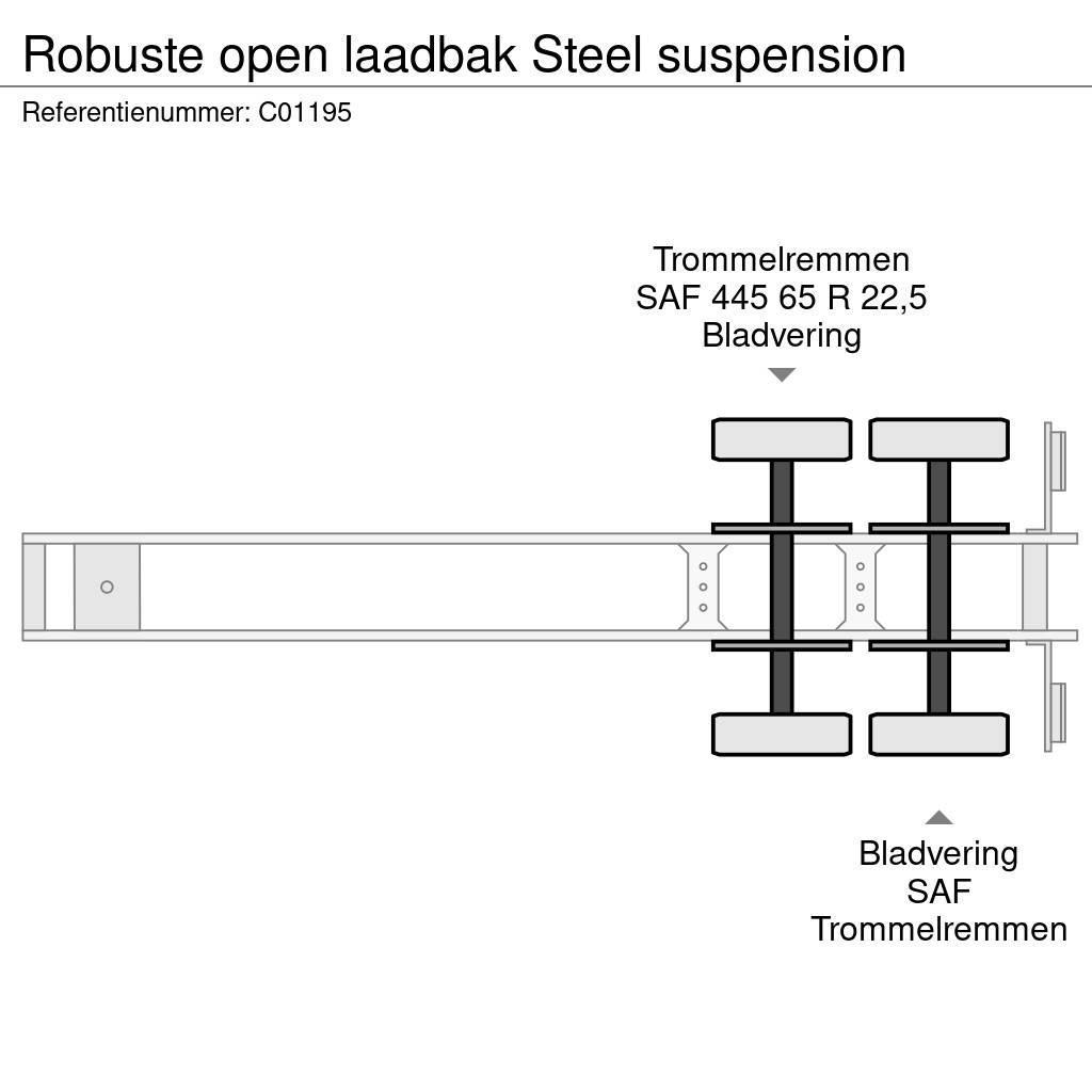 Robuste open laadbak Steel suspension Flatbed/Dropside semi-trailers