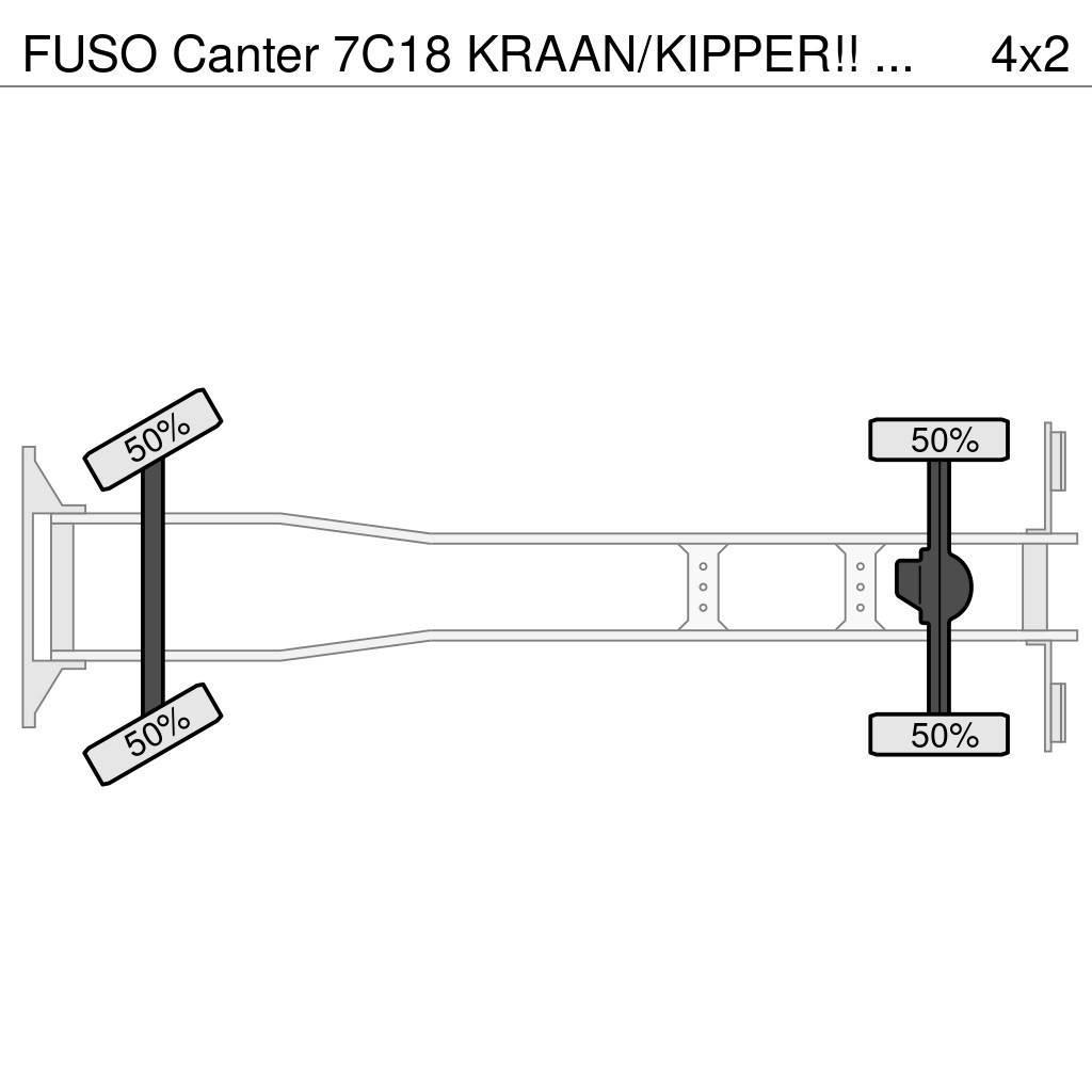 Fuso Canter 7C18 KRAAN/KIPPER!! EURO6!! All terrain cranes