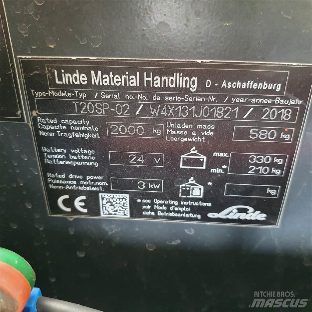 Linde T20SP kurz Mažų aukščių keltuvai