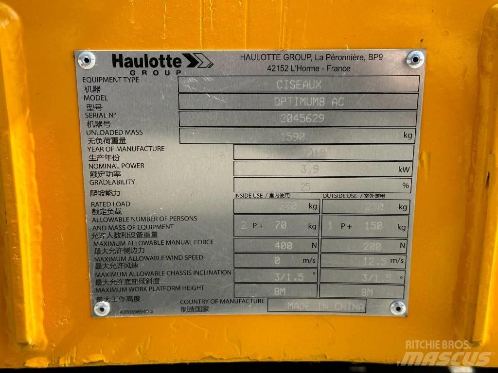 Haulotte OPTIMUM 8 Žirkliniai keltuvai