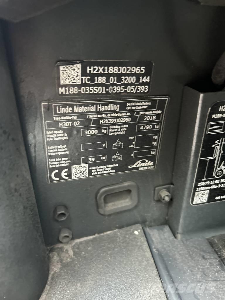Linde H30T-02 LPG (dujiniai) krautuvai