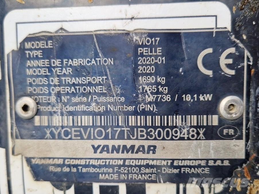 Yanmar Vio 17 Mini ekskavatoriai < 7 t