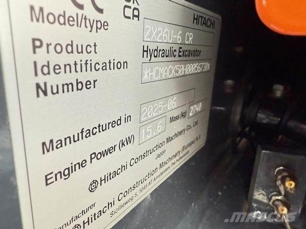 Hitachi ZX26 U-6 Mini ekskavatoriai < 7 t
