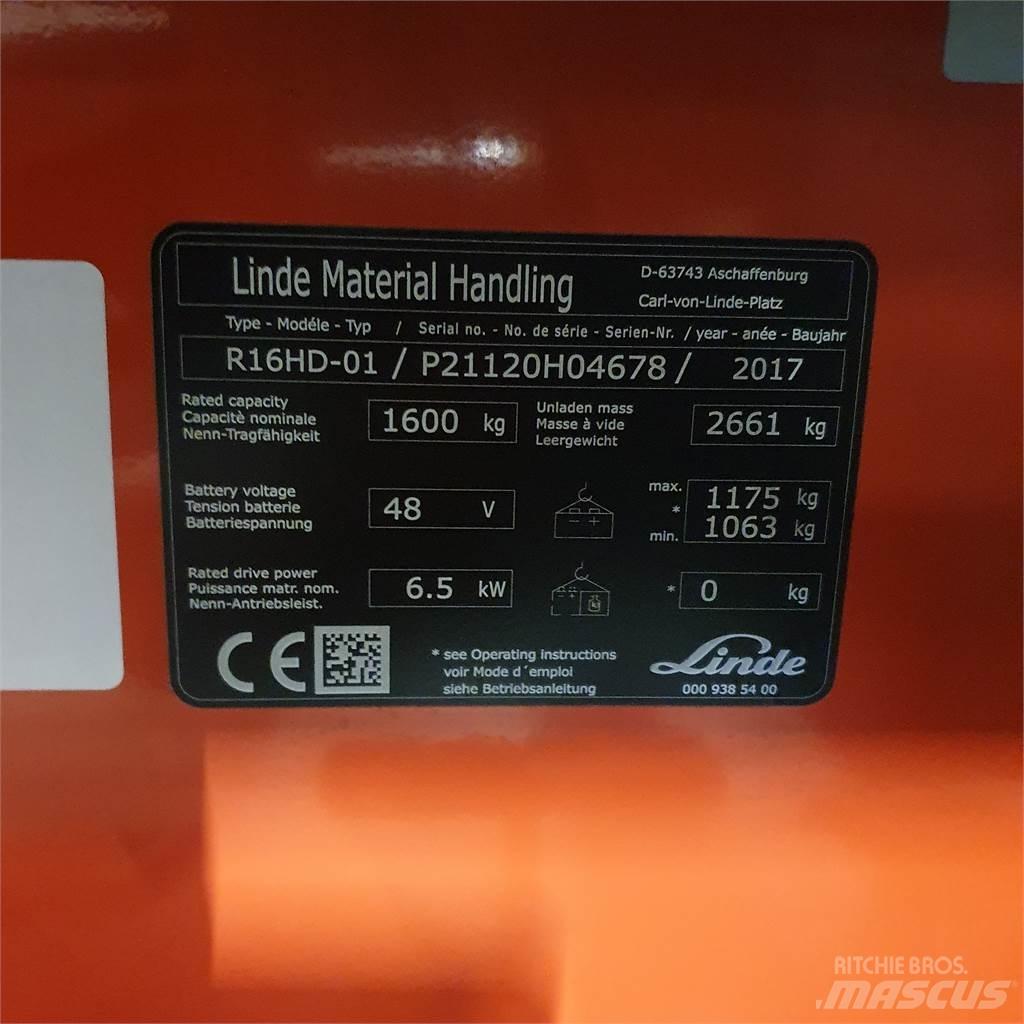Linde R16HD Šakiniai krautuvai su prailgintu keltuvu