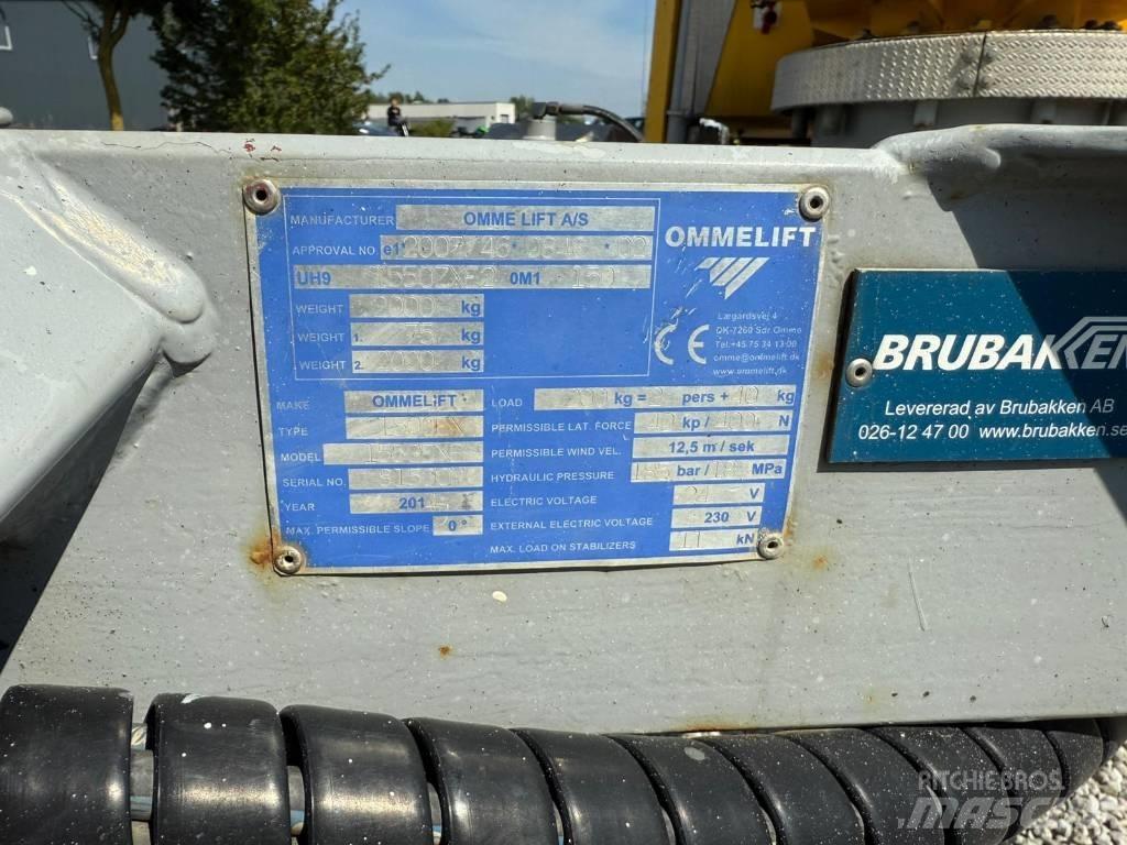 Omme 1550EXB Ant priekabų montuojamos kėlimo platformos