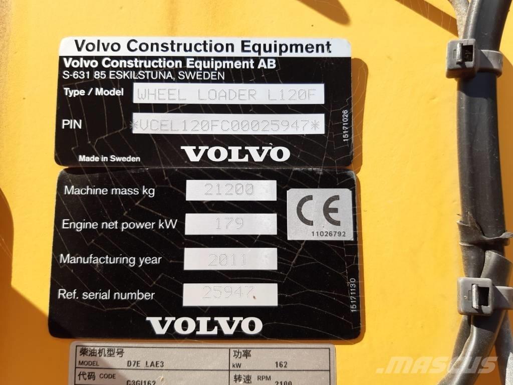 Volvo L 120 F Naudoti ratiniai krautuvai
