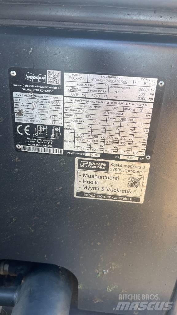 Doosan B20X-7 Elektriniai šakiniai krautuvai