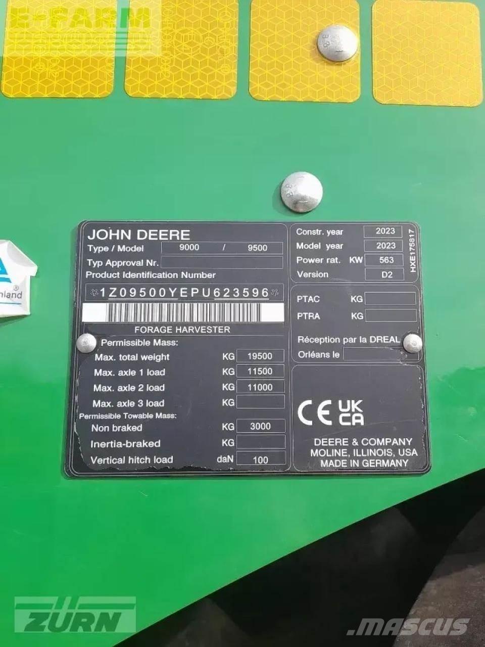 John Deere 9500 Pašarų ruošimo technika