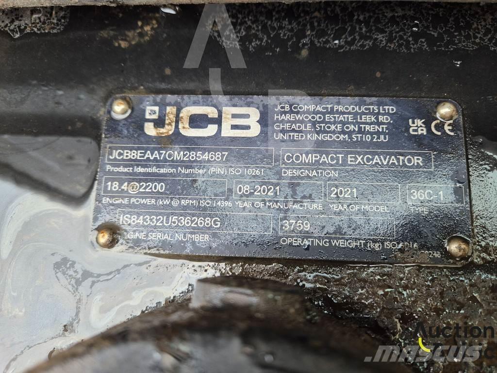 JCB 36C-1 Mini ekskavatoriai < 7 t
