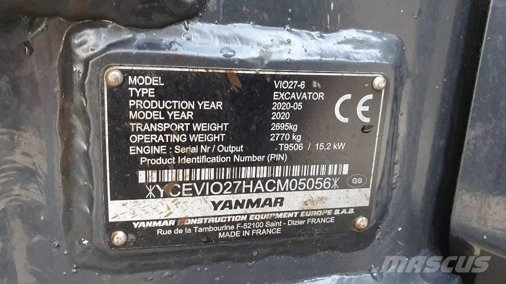 Yanmar VIO 27-6 Mini ekskavatoriai < 7 t