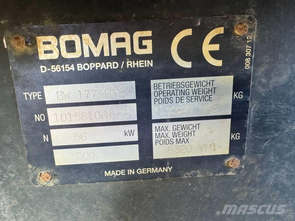 Bomag D177D-3 Vieno būgno volai