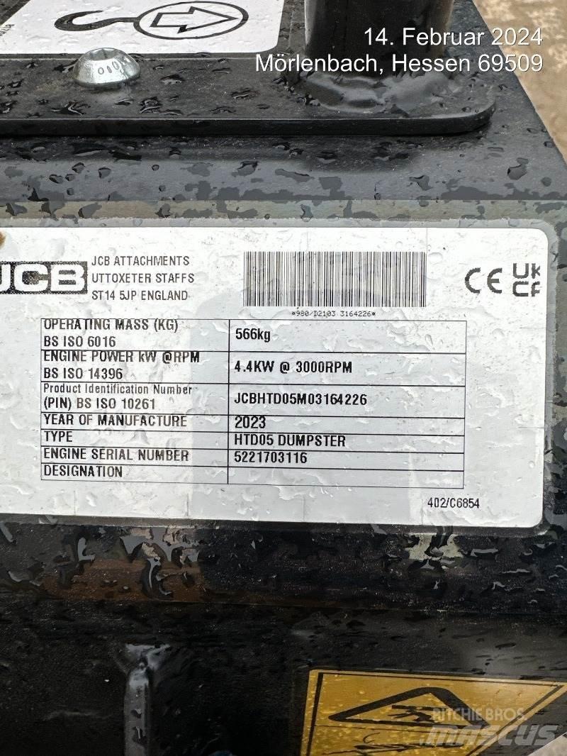 JCB HTD5 mit Tritt Statybiniai savivarčiai sunkvežimiai