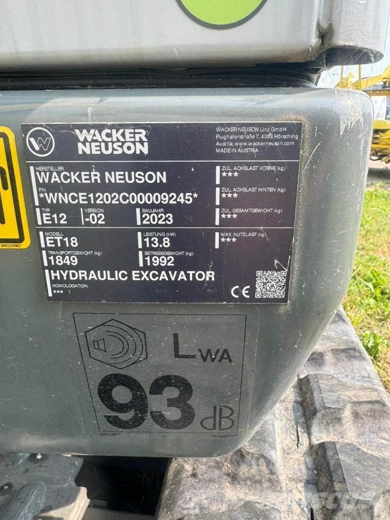 Wacker ET 18 Mini ekskavatoriai < 7 t
