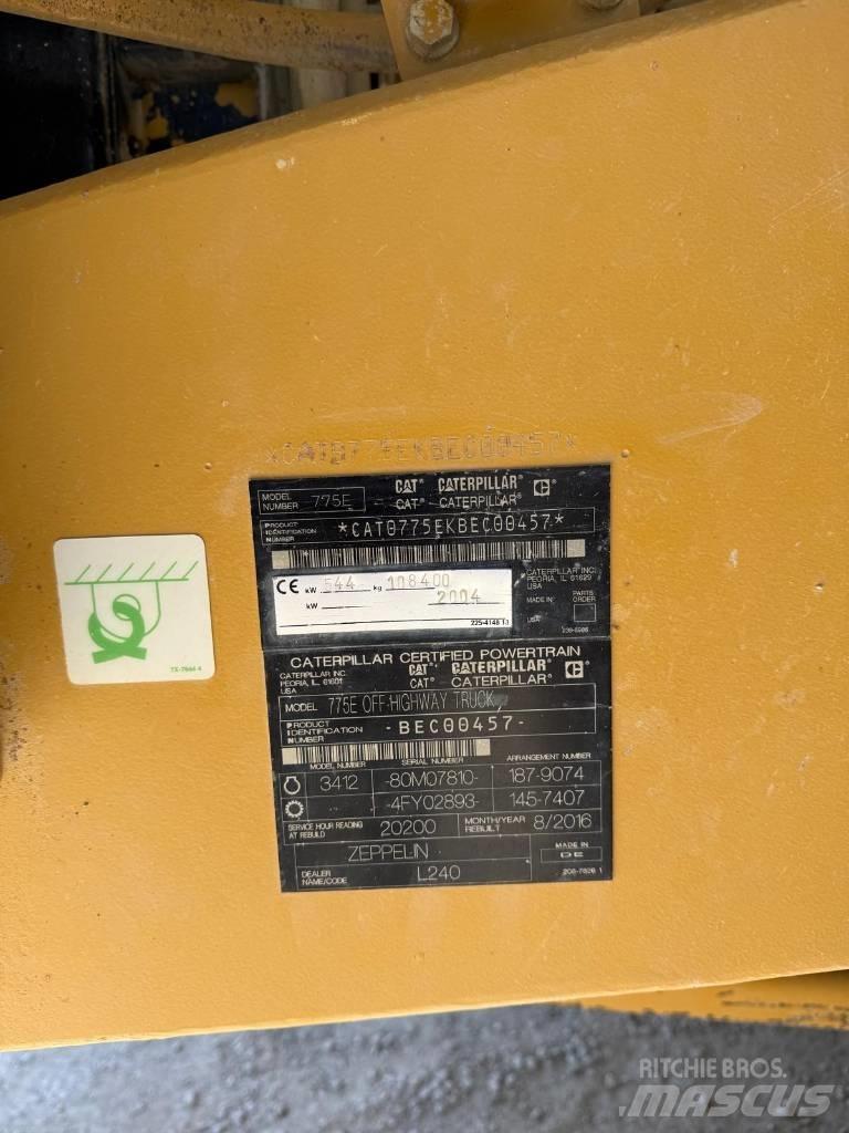 CAT 775 E Atliekų išvežimo technika