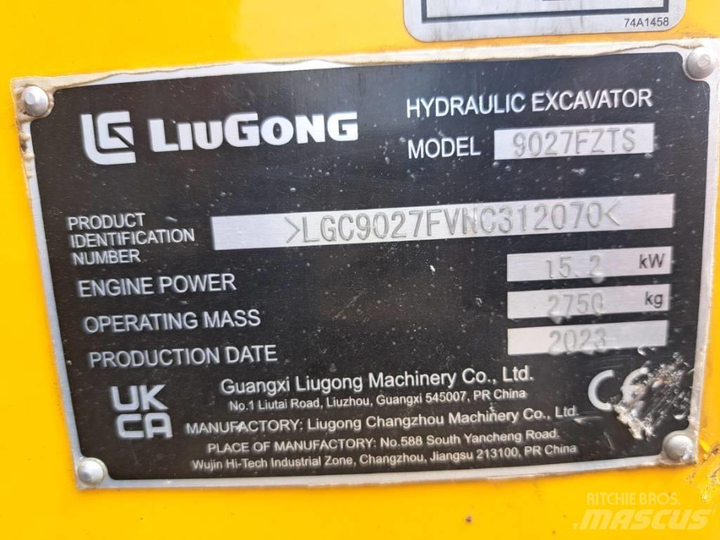LiuGong 9027 FZTS Mini ekskavatoriai < 7 t