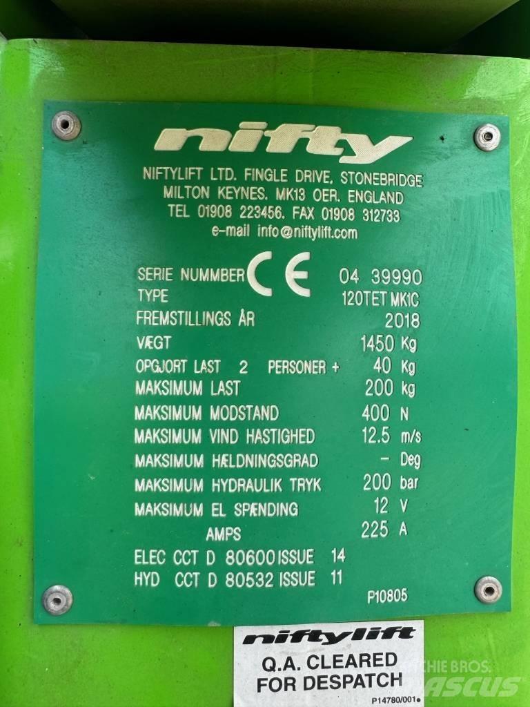 Niftylift 120 T Ant priekabų montuojamos kėlimo platformos