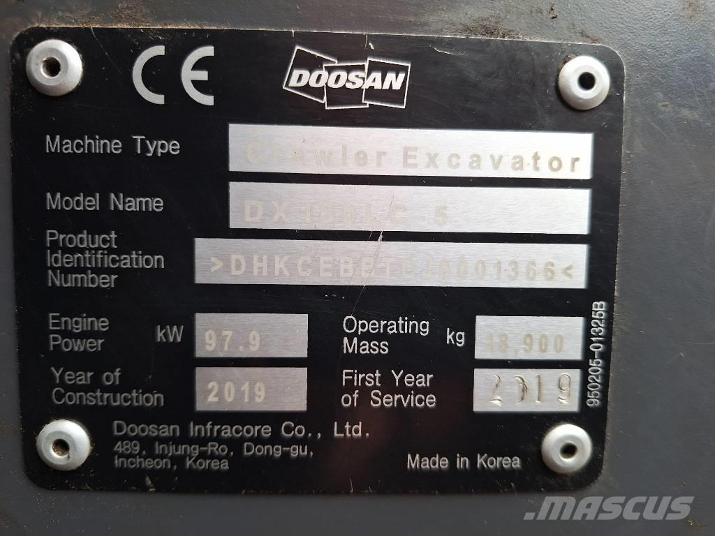 Doosan DX 180 -5 Vikšriniai ekskavatoriai