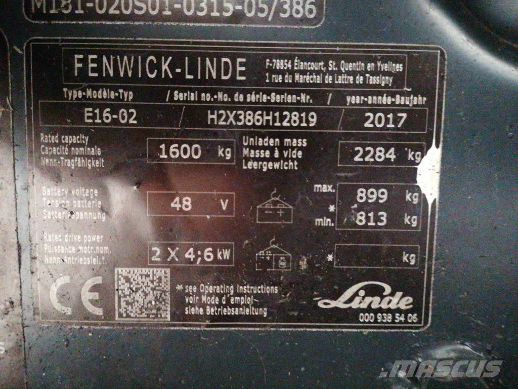 Linde E16-02 Elektriniai šakiniai krautuvai