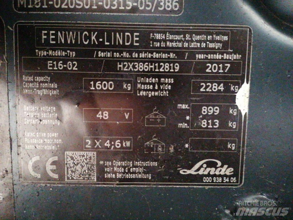 Linde E16-02 Elektriniai šakiniai krautuvai