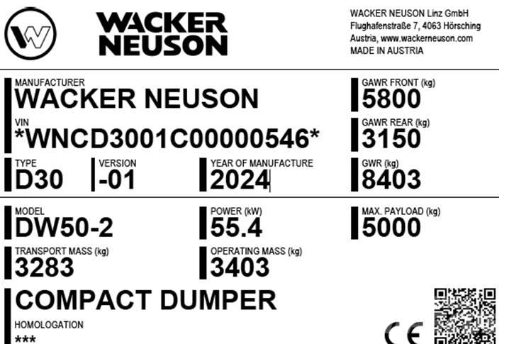 Wacker Neuson DW50-2 Statybiniai savivarčiai sunkvežimiai