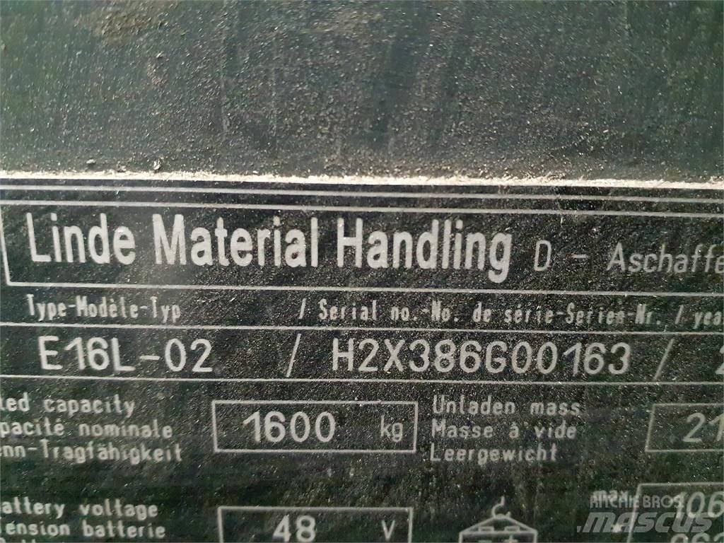 Linde E16L Elektriniai šakiniai krautuvai