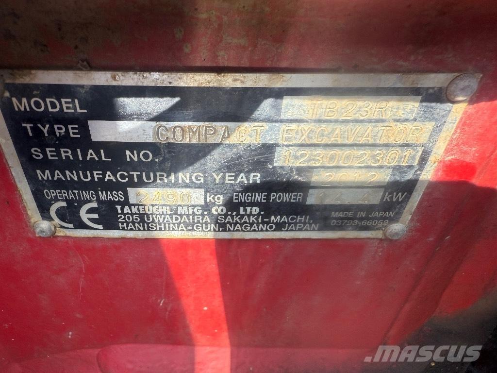 Takeuchi TB 23 R Mini ekskavatoriai < 7 t
