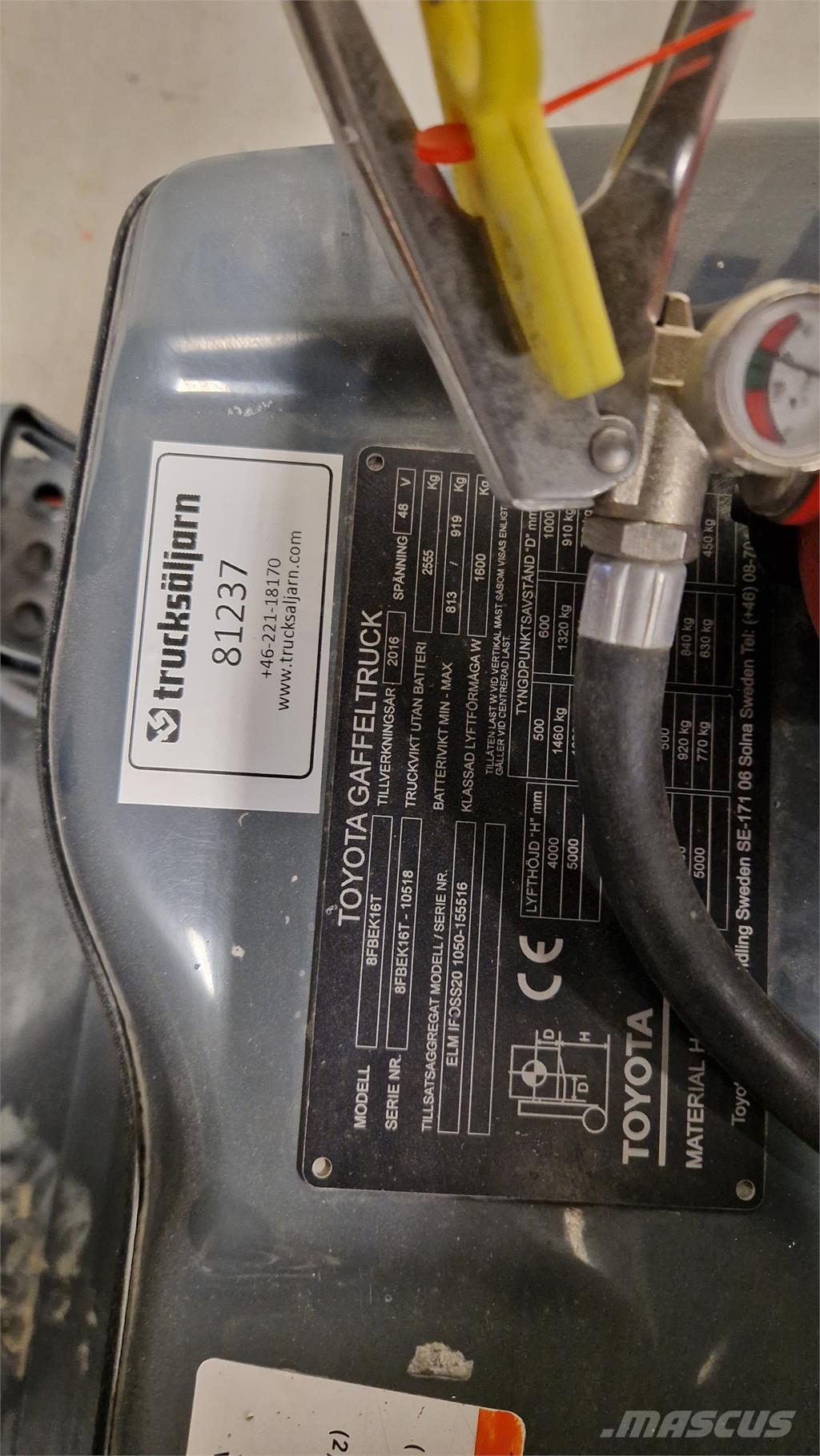 Toyota 8FBEK16T Elektriniai šakiniai krautuvai