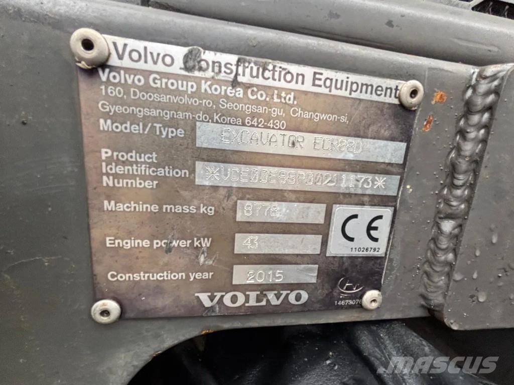 Volvo ECR88D Mini ekskavatoriai < 7 t