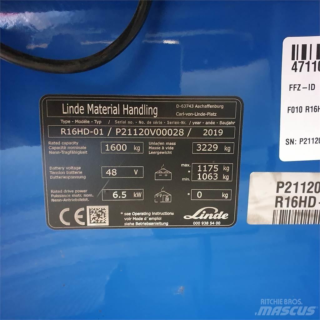 Linde R16HD Šakiniai krautuvai su prailgintu keltuvu