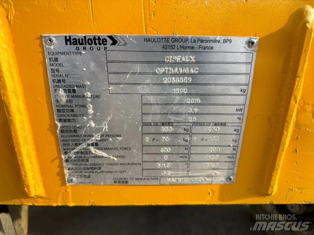 Haulotte OPTIMUM 8 Žirkliniai keltuvai