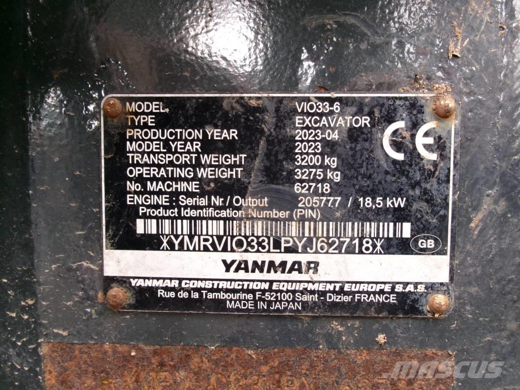 Yanmar Vio 33 Mini ekskavatoriai < 7 t