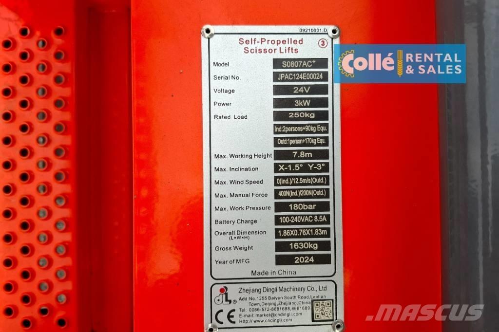 Dingli S0807AC+ | 2025 Žirkliniai keltuvai