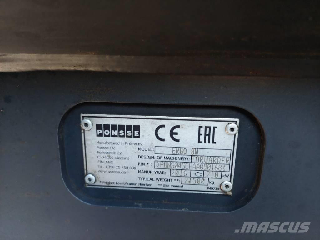Ponsse Ergo 8W Miško technika (Harvesteriai)