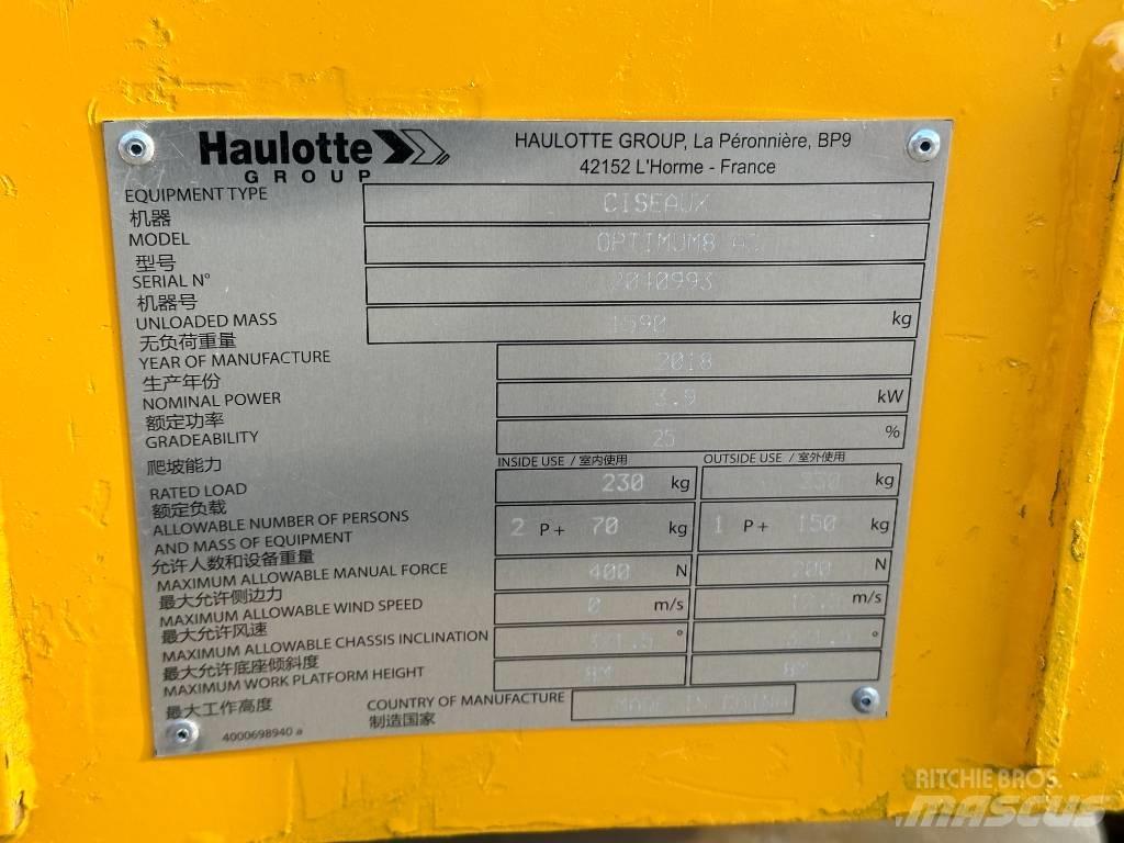 Haulotte OPTIMUM 8 Žirkliniai keltuvai