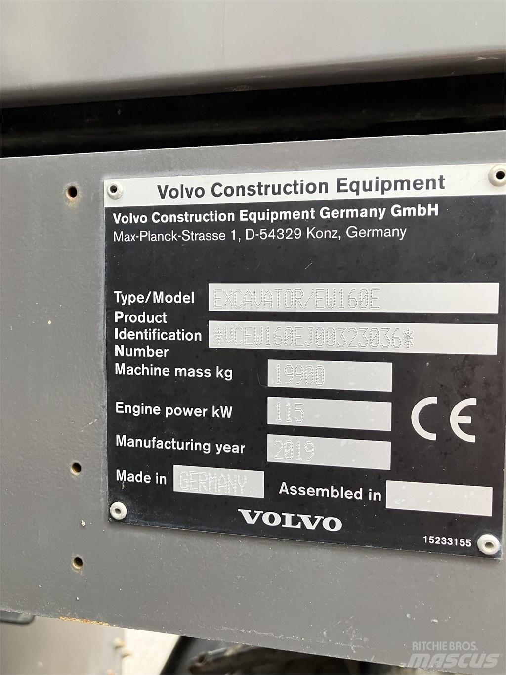 Volvo EW 160 E Ratiniai ekskavatoriai