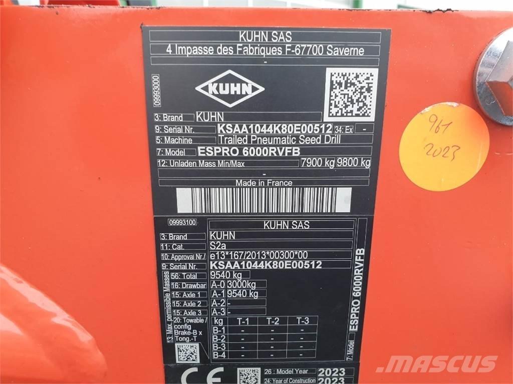 Kuhn ESPRO6000 Sėjimo technika