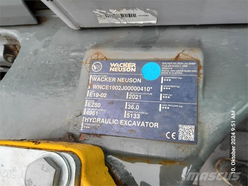 Wacker Neuson EZ50 Mini ekskavatoriai < 7 t