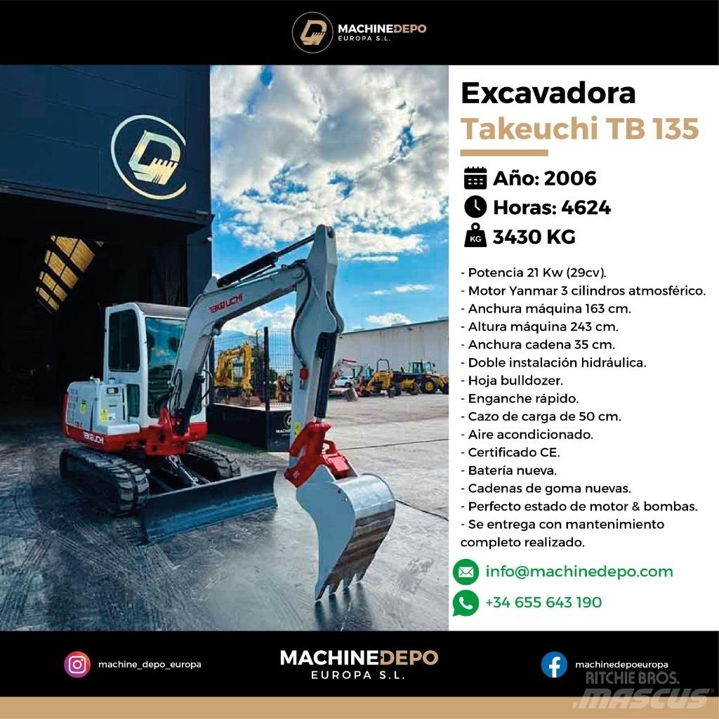Takeuchi TB 135 Mini ekskavatoriai < 7 t