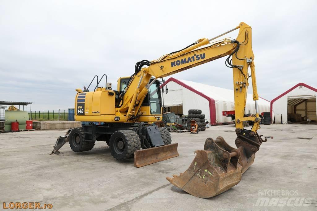 Komatsu PW 148-10 Ratiniai ekskavatoriai
