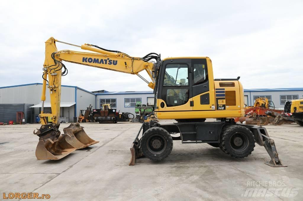 Komatsu PW 148-10 Ratiniai ekskavatoriai