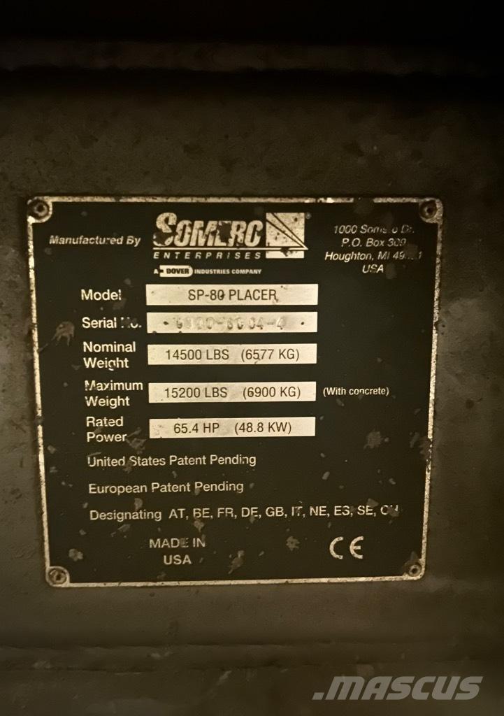 Somero SP-80 (#1105) Priedai