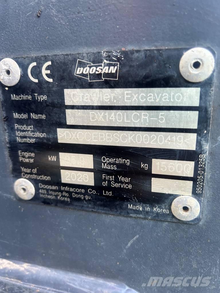 Doosan DX140LCR-5 Vikšriniai ekskavatoriai