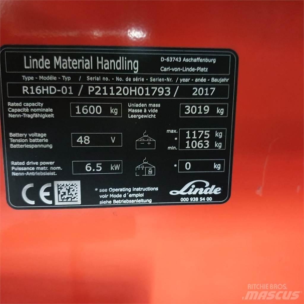 Linde R16HD Šakiniai krautuvai su prailgintu keltuvu