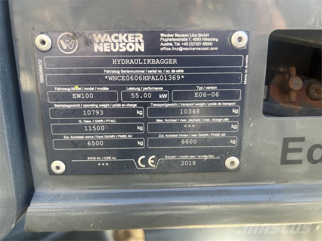 Wacker Neuson EW 100 Ratiniai ekskavatoriai