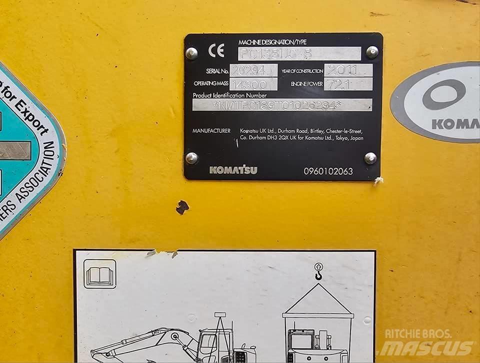 Komatsu PC 138 Vidutinės galios ekskavatoriai 7-12 t