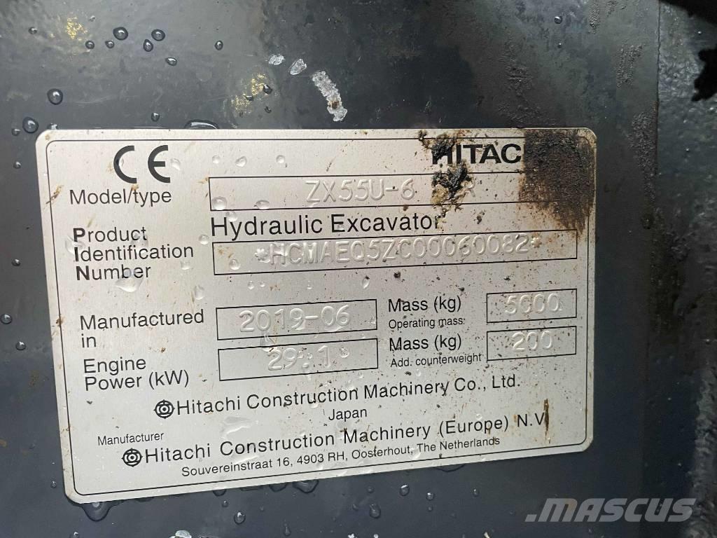 Hitachi ZX 55 U-6 Mini ekskavatoriai < 7 t